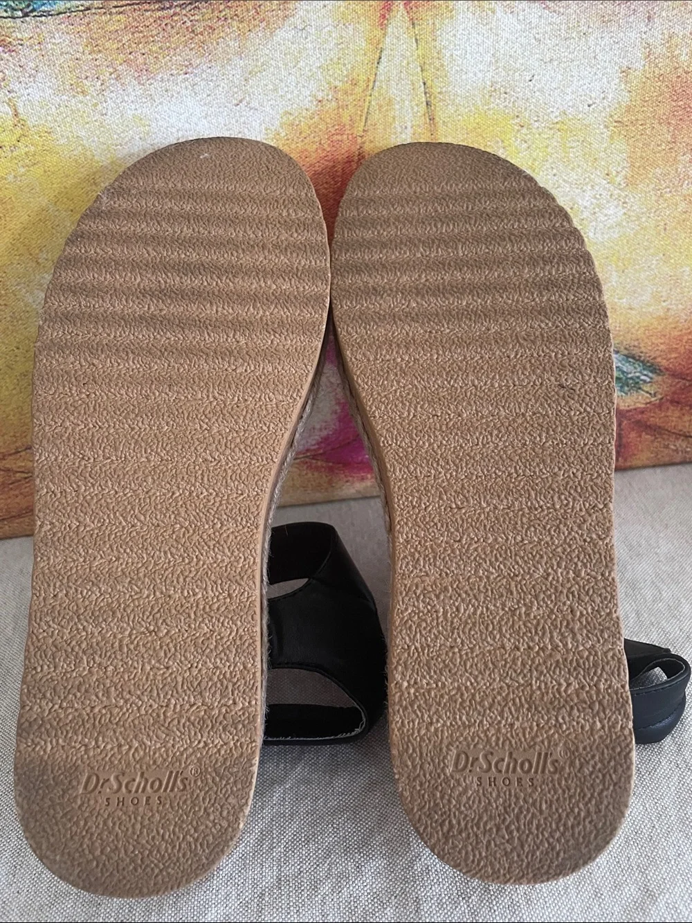 Dr.  Scholls Ellie Black Cork-Platform Wedge Sandals
